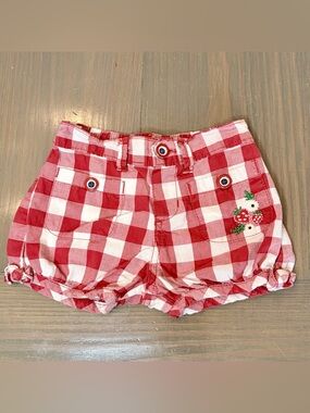 VTG Y2K OshKosh B’gosh Red Gingham  Strawberry Bubble Shorts 18 Mos 100% Cotton